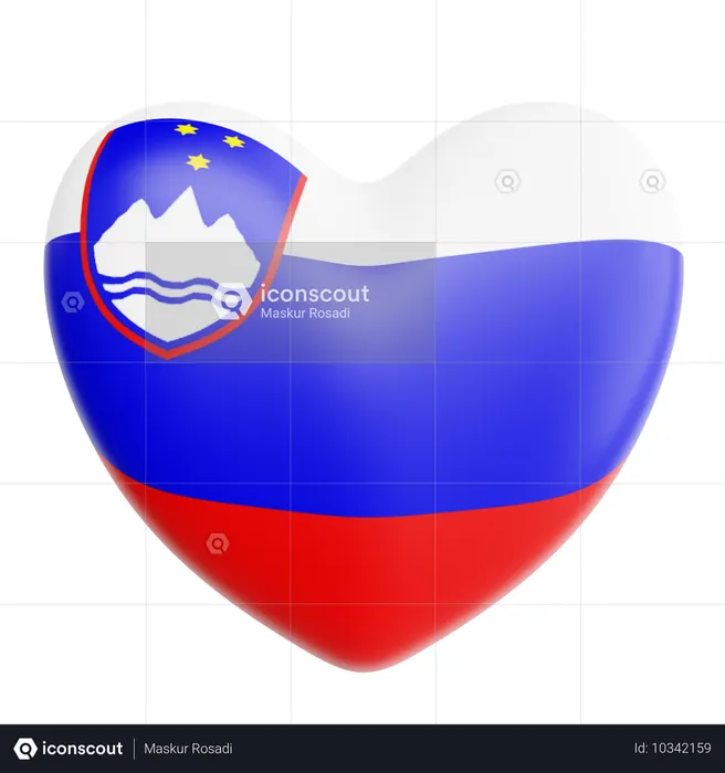 Love Slovenia  3D Icon