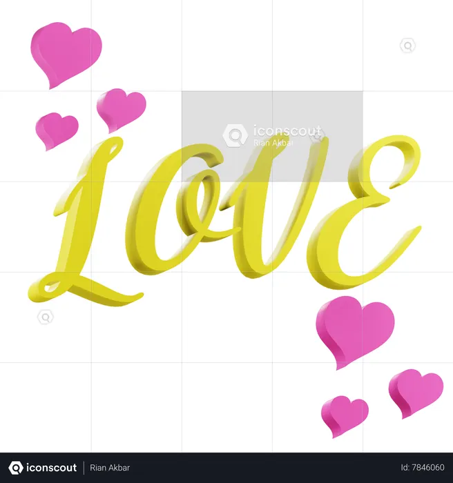 Love Sticker  3D Icon