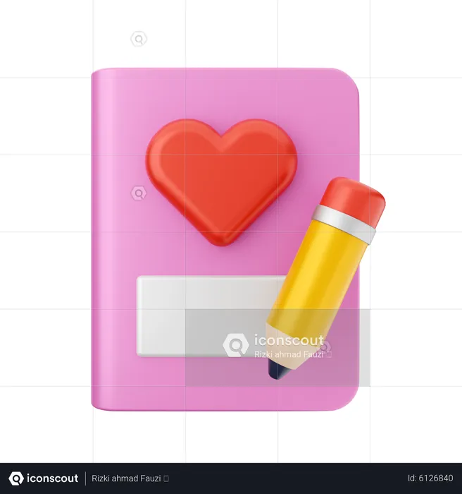 Love Story Book  3D Icon