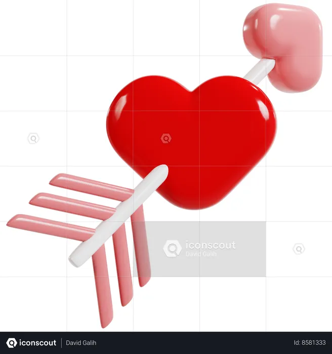 Love Struck Cupid  3D Icon