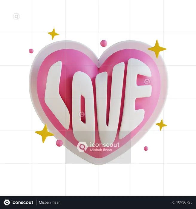 Love Text  3D Icon