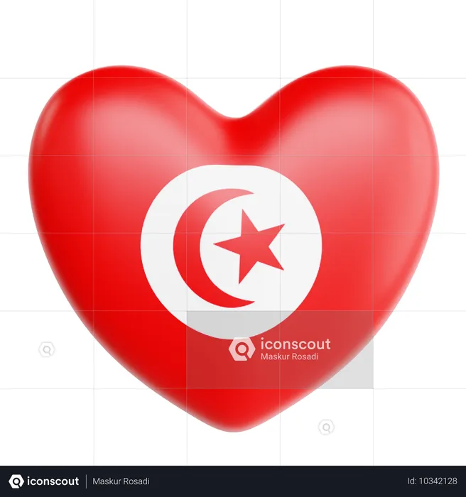 Love Tunisia  3D Icon