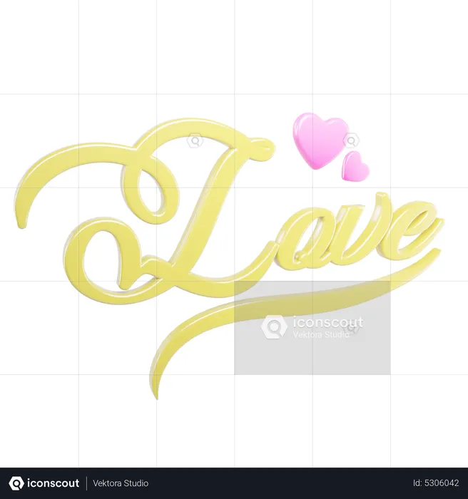 Love Typography  3D Icon