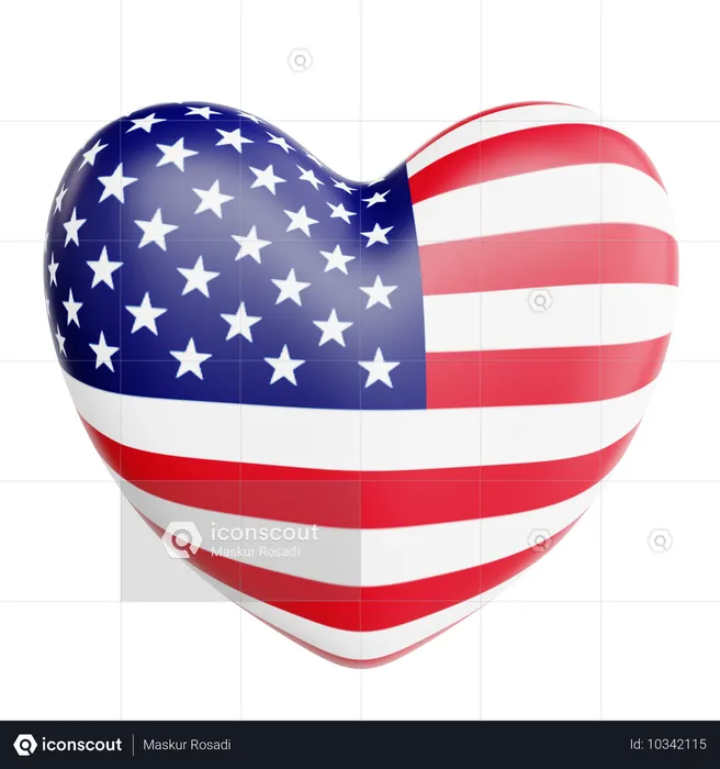 Love United States  3D Icon