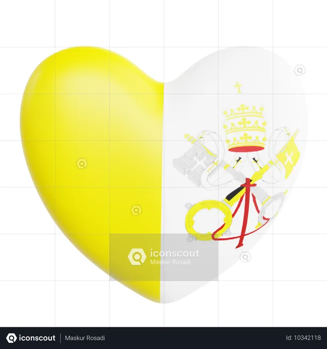 Love Vatican City  3D Icon