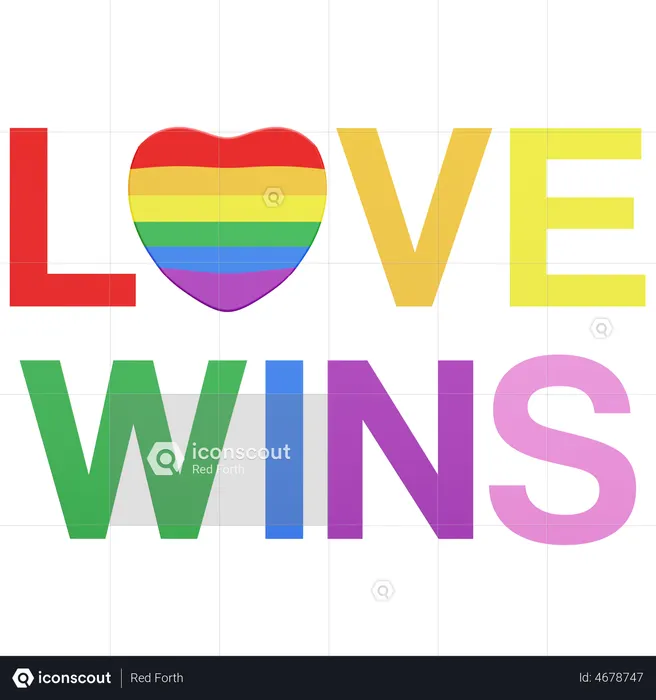 Love Wins Pride  3D Illustration