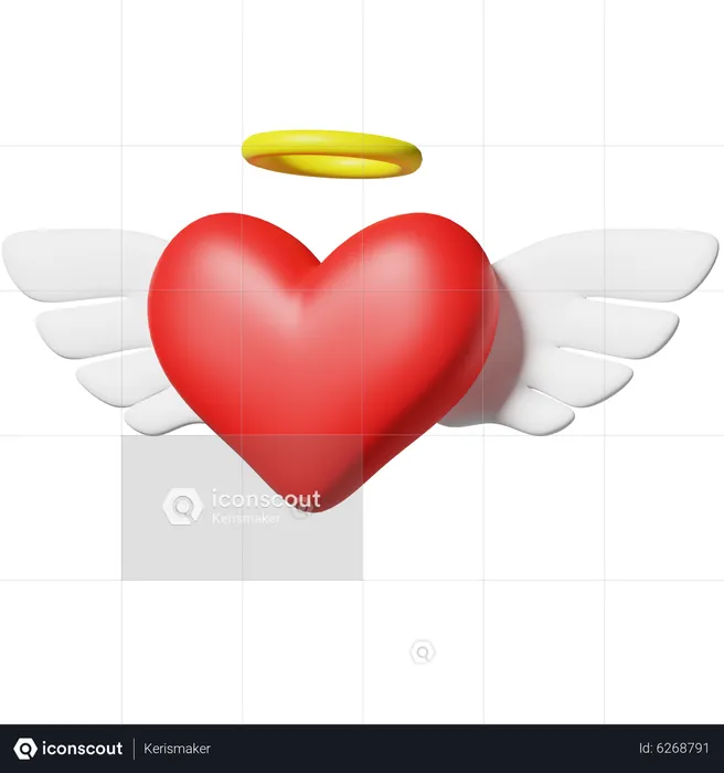 Love with angel wing  3D Icon