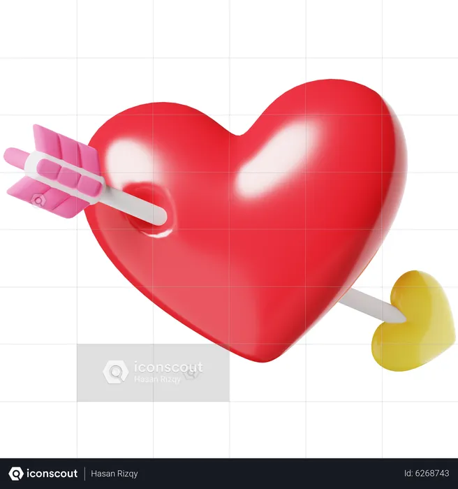 Love with Arrow  3D Icon