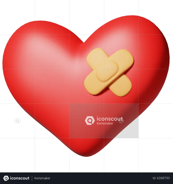 Love With Bandage  3D Icon