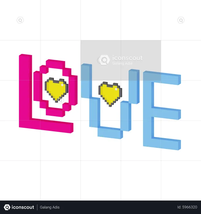 Love Word  3D Icon