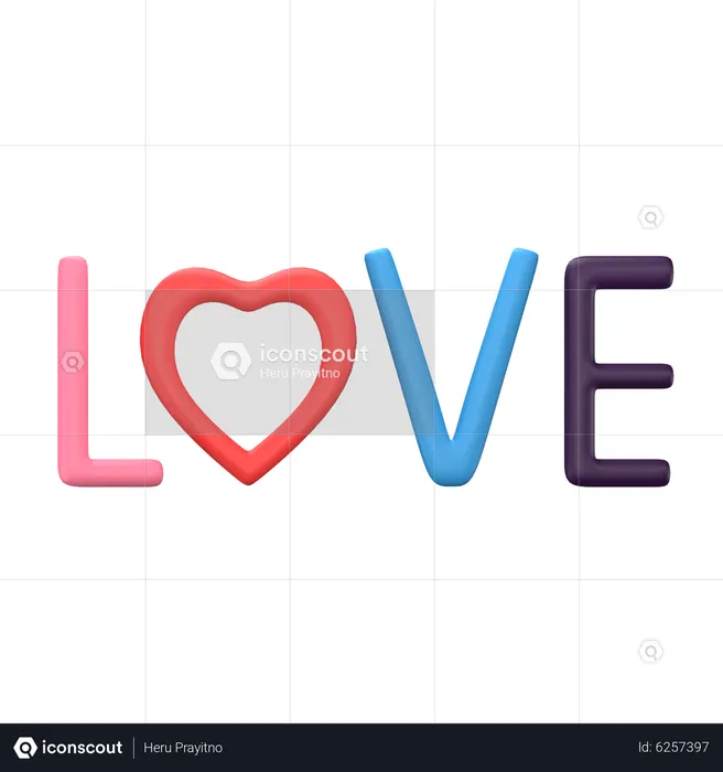 Love Word  3D Icon