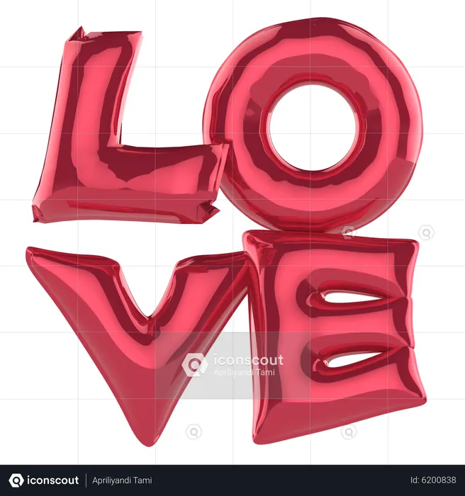 Love Words Balloons  3D Icon