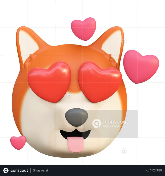 Lovely dog Emoji 3D Illustration