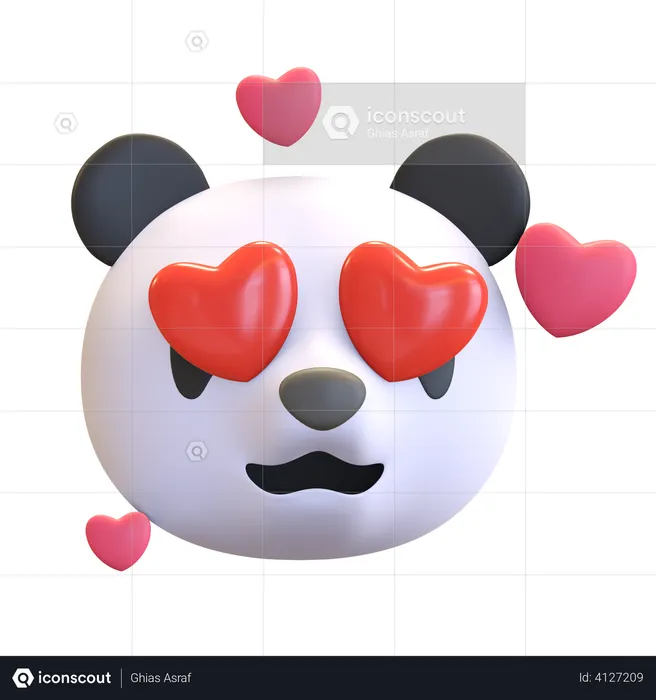 Lovely panda Emoji 3D Illustration