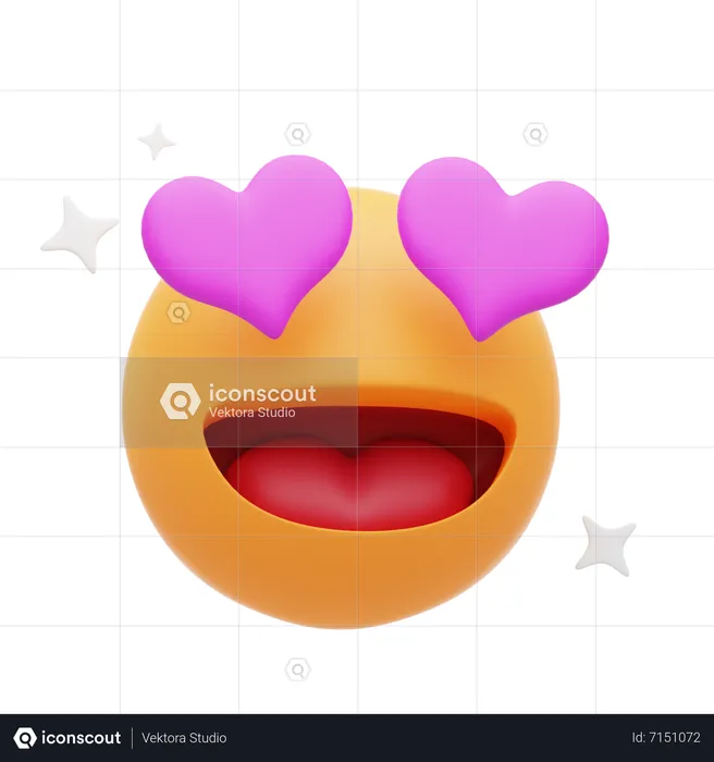 Loving Emoji Logo 3D Icon