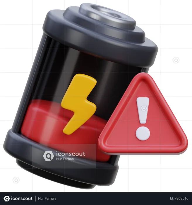 Low Battery Warning  3D Icon