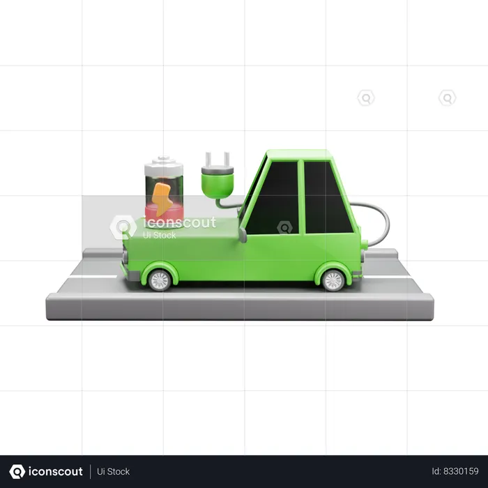 Low Car Battery  3D Icon