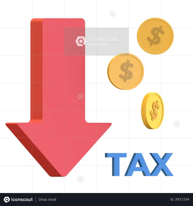 Low Down Price Tax  3D Illustration