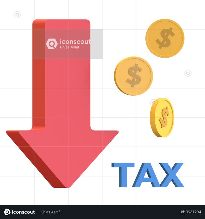 Low Down Price Tax 3D Illustration