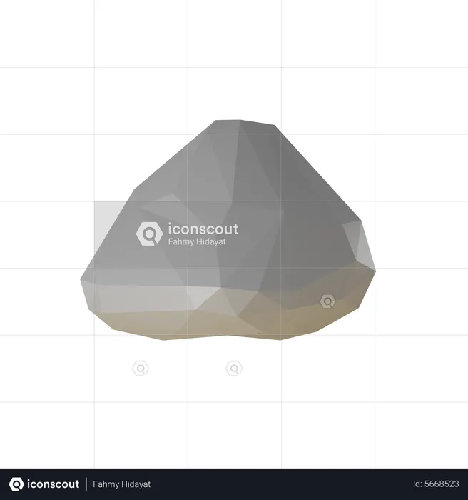 Low Poly Stone  3D Icon