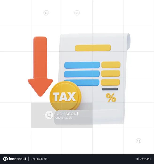 Low tax rate  3D Icon