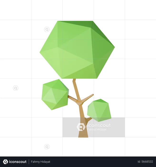 Lowpoly Tree  3D Icon