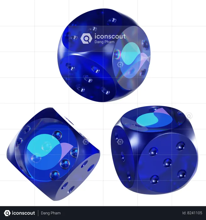 Lqty Glass Dice Crypto  3D Icon
