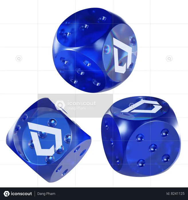 Lsk Glass Dice Crypto  3D Icon