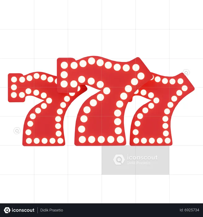 Lucky Number Seven  3D Icon