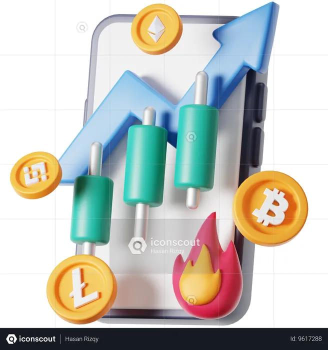 Lucro de negociação de criptografia  3D Icon