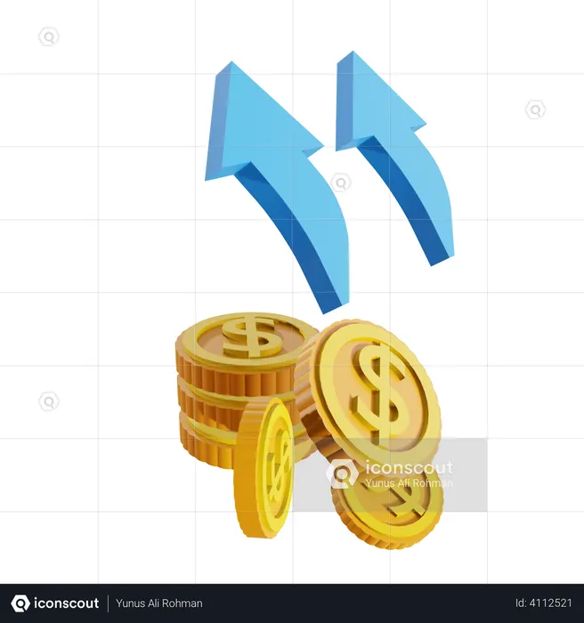 Lucro em dólar  3D Illustration