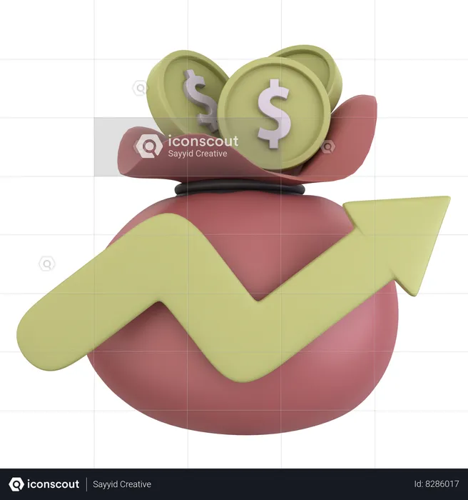 Lucro financeiro  3D Icon