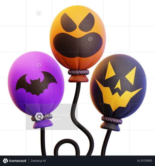 Halloween-Luftballons  3D Icon