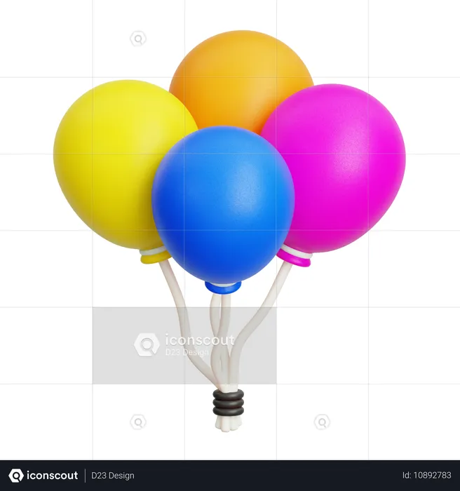 Luftballons  3D Icon