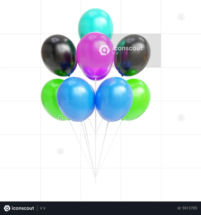 Luftballons  3D Icon