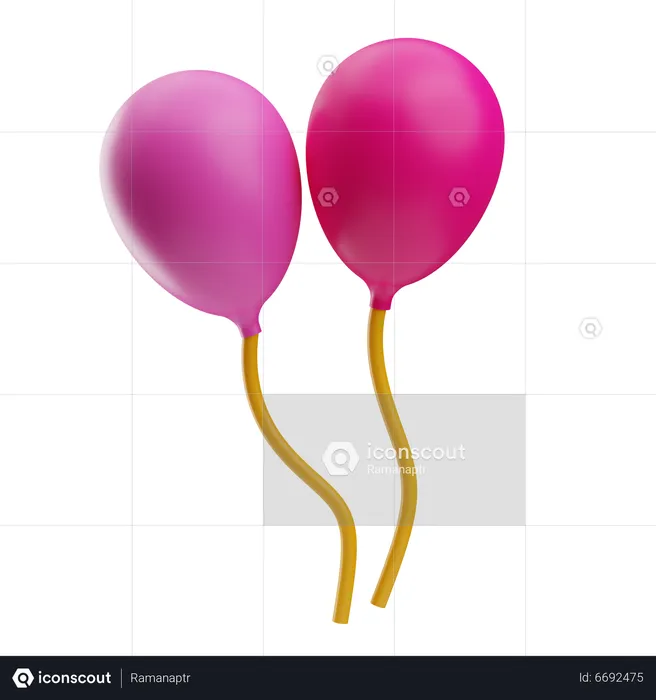 Luftballons  3D Icon