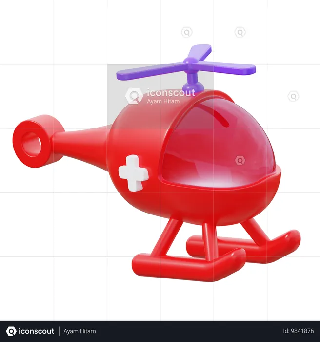 Rettungshubschrauber  3D Icon