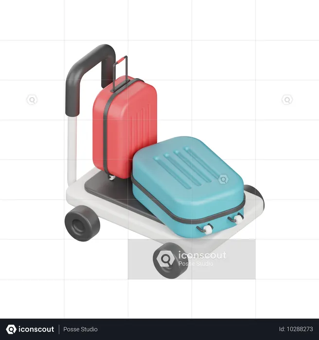 Luggage Cart  3D Icon