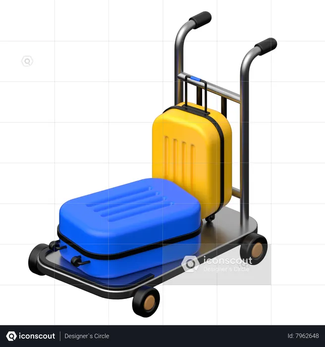 Luggage Cart  3D Icon