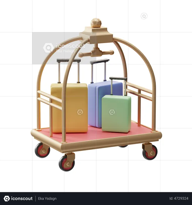 Luggage Dolly  3D Illustration