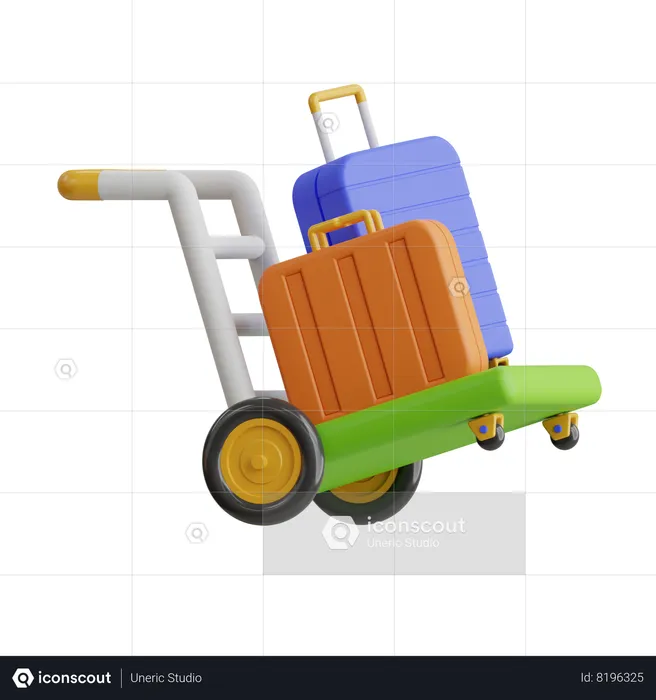 Luggage Trolley  3D Icon