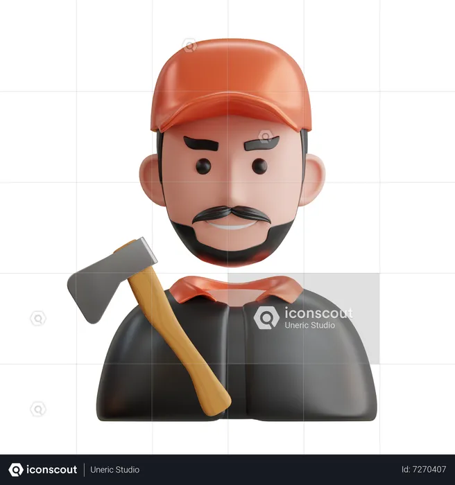 Lumberjack  3D Icon