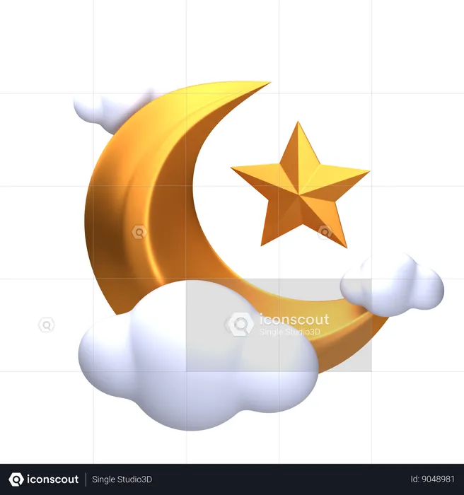 Luna creciente  3D Icon