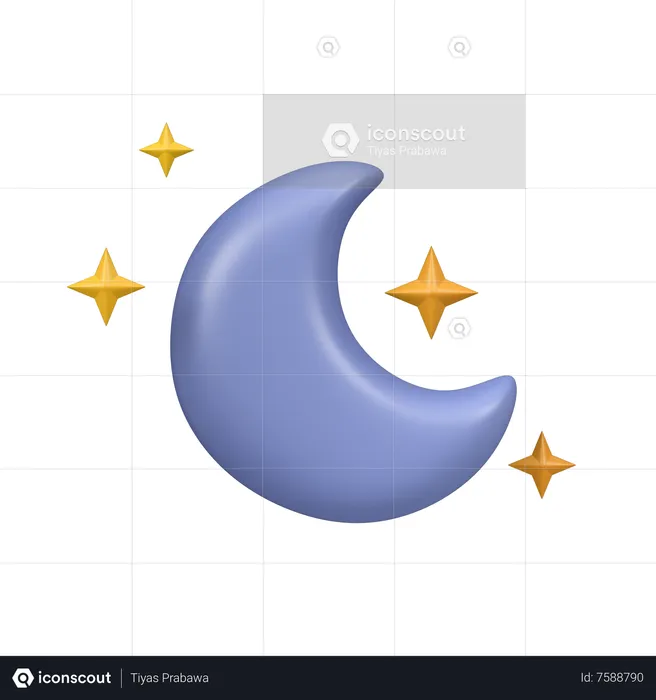 Luna creciente  3D Icon