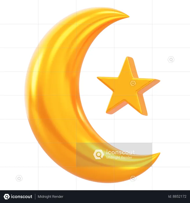 Luna y estrellas  3D Icon