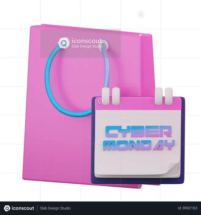 Bolsa de compras del lunes  3D Icon