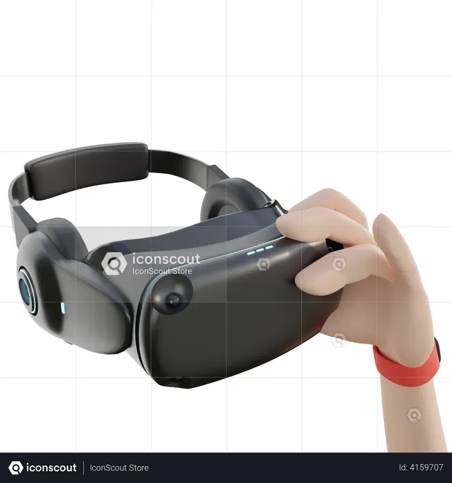 Lunettes vr avec la main  3D Icon