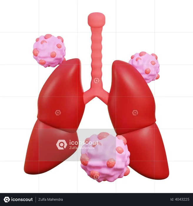 Lung cancer  3D Icon