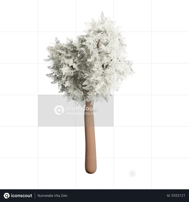 Lush White Bush  3D Icon