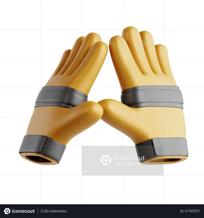 Luvas à prova de fogo  3D Icon